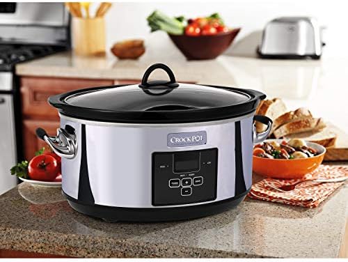 Crock-Pot 7 Quart Programmable Slow Cooker – Polished Platinum JRLL