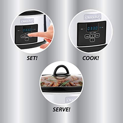 Crock-Pot 7 Quart Programmable Slow Cooker – Polished Platinum JRLL
