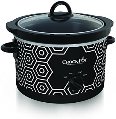 Crock-Pot 4.5 Quart Portable Slow Cooker – Black & White 5OCK