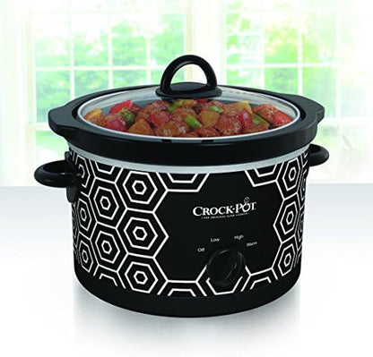 Crock-Pot 4.5 Quart Portable Slow Cooker – Black & White 5OCK