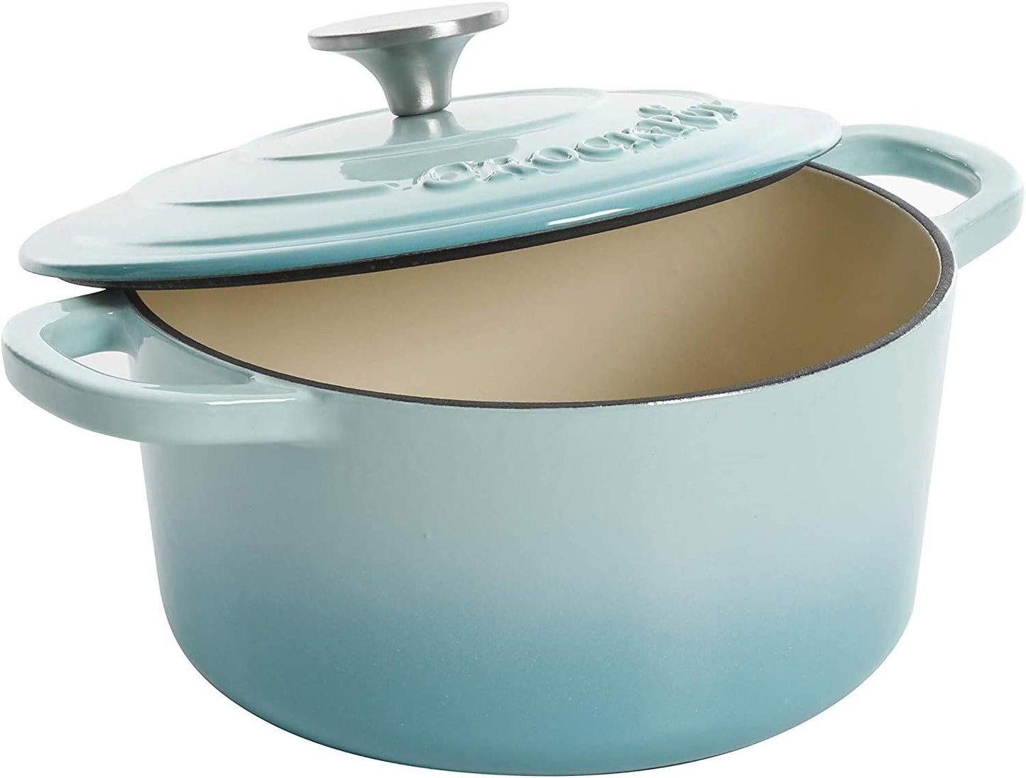 Crock-Pot 3 Quart Enameled Cast Iron Dutch Oven – Aqua QFEQ