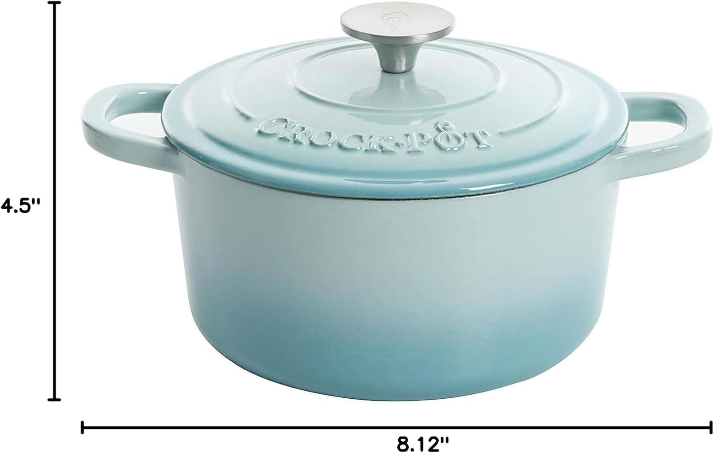 Crock-Pot 3 Quart Enameled Cast Iron Dutch Oven – Aqua QFEQ