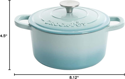 Crock-Pot 3 Quart Enameled Cast Iron Dutch Oven – Aqua QFEQ