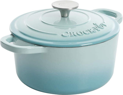 Crock-Pot 3 Quart Enameled Cast Iron Dutch Oven – Aqua QFEQ